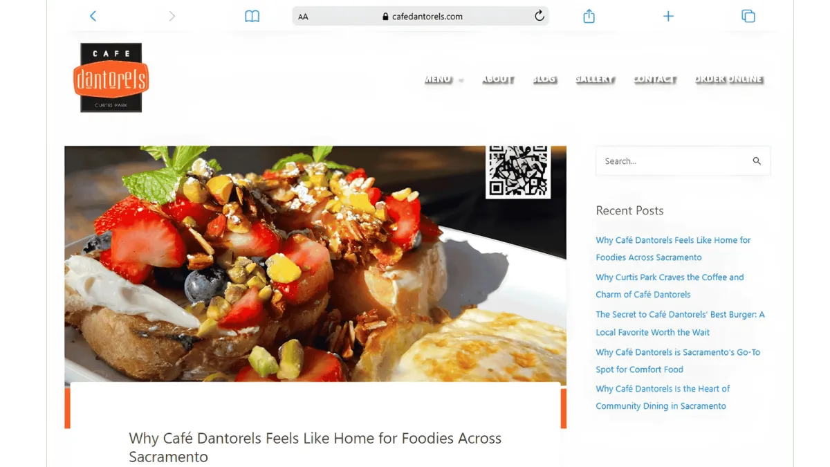 Cafe Dantorels - blog post