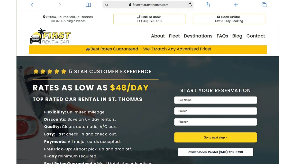 First Rent A Car - Website
