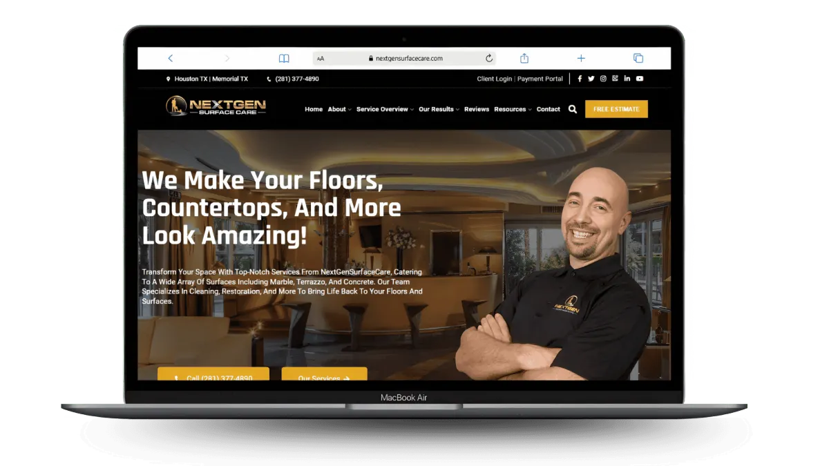 Nextgen Surface Care Website