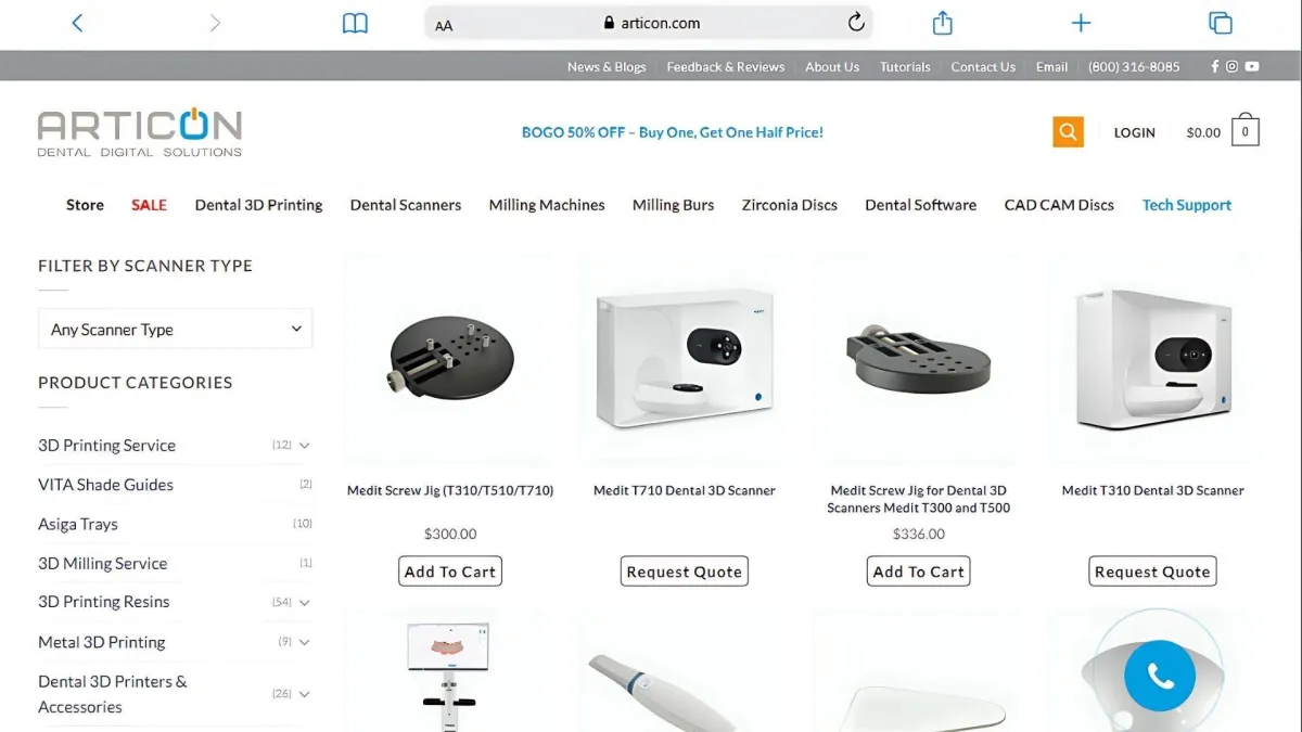 Articon Shop page