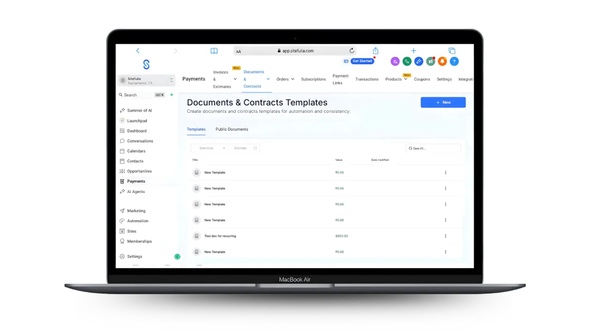 Document and Agreement Templates 