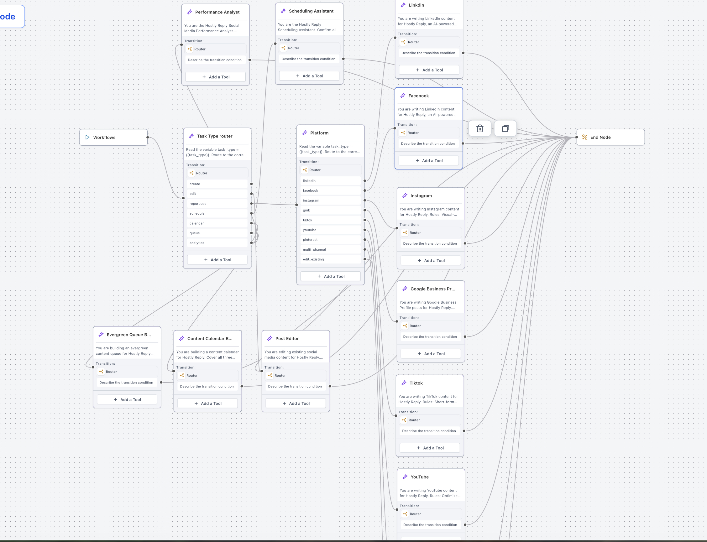 Abstract web of glowing purple tech nodes representing the AI expert integration
