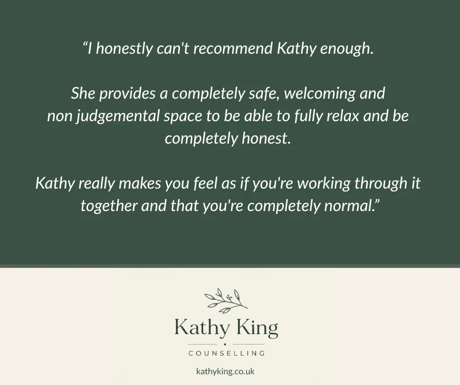Kathy King in the counselling cabin