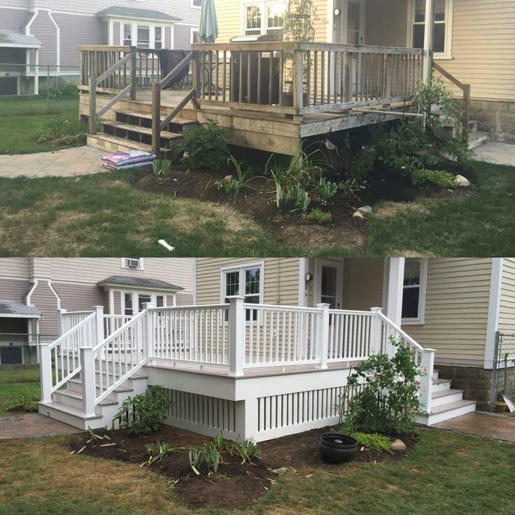 Before and after deck painting