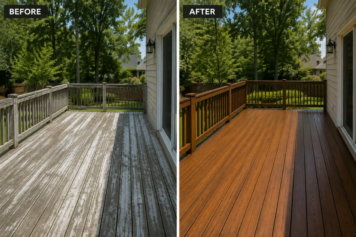 Before and after exterior painting