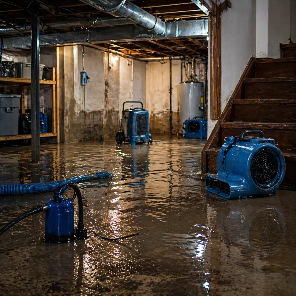 basement flooding cleanup in a spring tx home