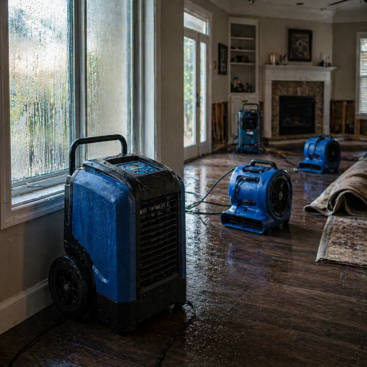 industrial dehumidification equipment in a north houston property