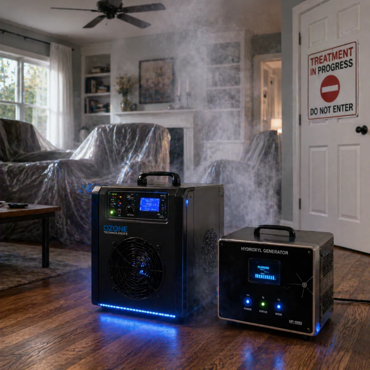 smoke damage restoration on living room walls in spring tx