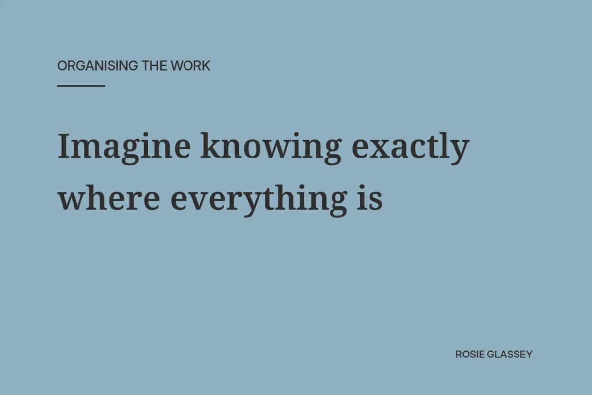 Imagine knowing exactly where everything is.