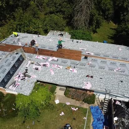 a roofer working in progress