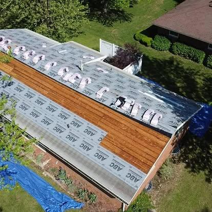 R&R First Choice Roofing truck on-site providing professional roofing services in St. Louis