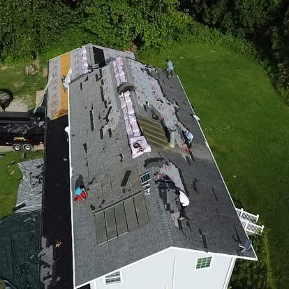 emergency roof repairing in progress