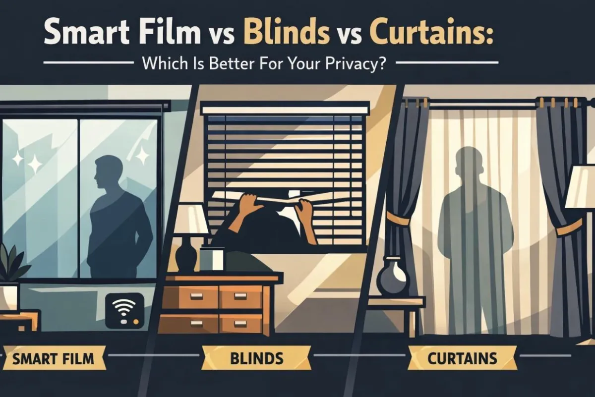 Smart film vs blinds and curtains. Which is better for privacy
