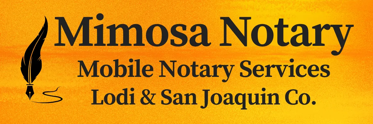 Mimosa Notary logo - Mobile Notary Services in Lodi & San Joaquin County