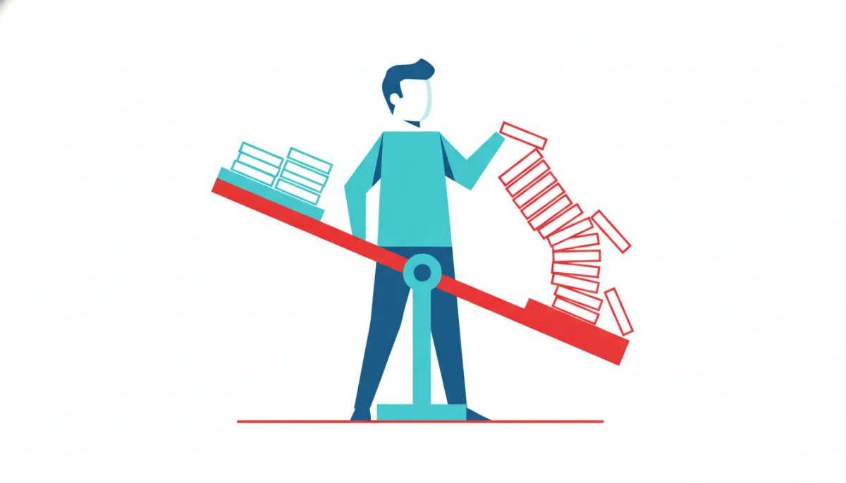Stylized illustration of a school administrator figure balancing a scale between a small stack of coins and a much larger, tipping stack of coins, representing the hidden cost comparison of a soft skills program