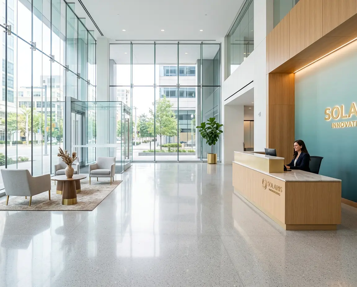 Pristine modern commercial facility cleaned by Bright Janitorial Services