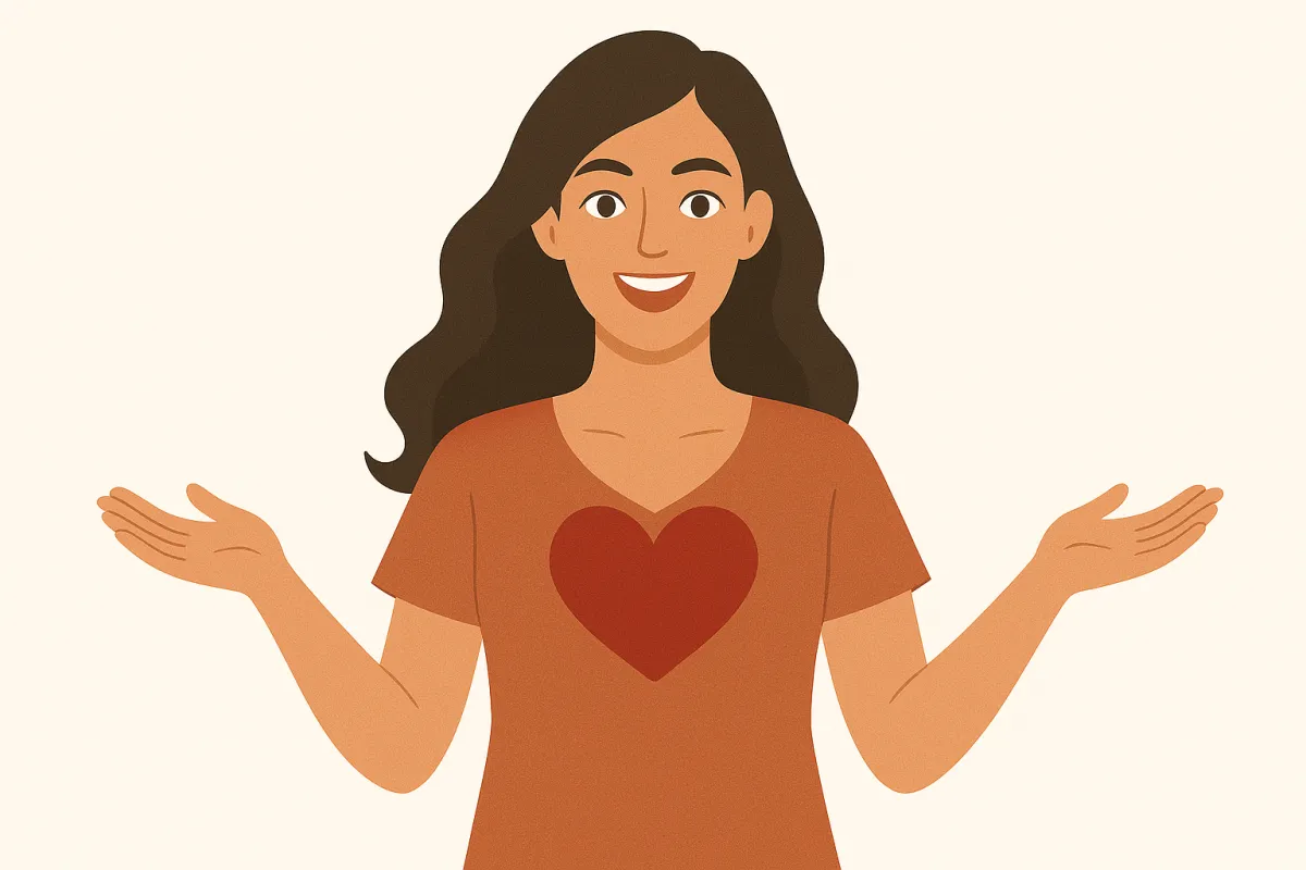 Radiant woman with open arms and a glowing heart—symbolizing empowerment, energetic expansion, and soul-aligned leadership for women recovering from burnout.