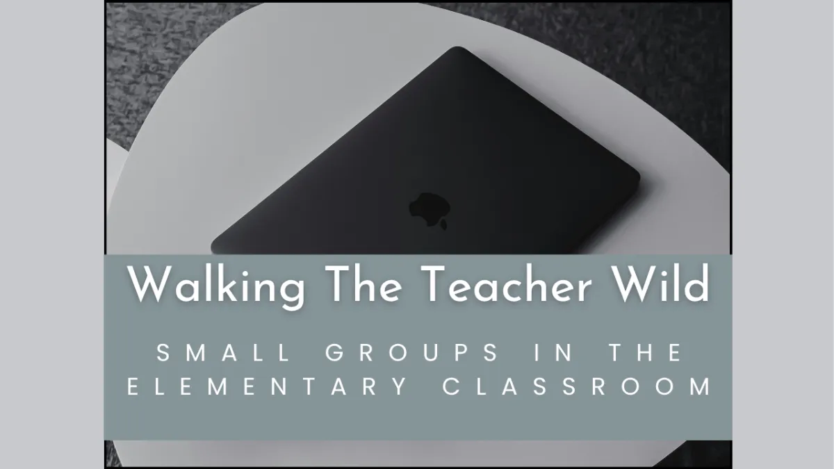 Blog Title Walking The Teacher Wild with a laptop. Blog Title. Small Groups in the Elementary Classroom