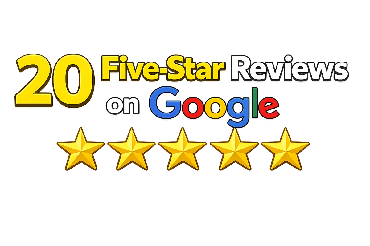 5 Star Reviews on Google