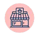 Icon of a storefront, symbolizing marketing a business and gaining market presence
