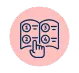 Icon of an open guide book with numbered steps and a pointing finger, symbolizing easy-to-follow, step-by-step instructions