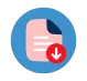 Icon of a document with a download arrow, symbolizing downloadable PDF templates for instant access and universal compatibility