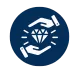 Icon of hands holding a sparkling diamond, symbolizing gaining clarity and discovering strengths