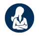 Icon of a confident woman with crossed arms, symbolizing readiness to take action and develop a step-by-step plan