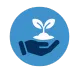 Icon of a hand nurturing a growing plant, symbolizing the discovery of hidden potential and strengths