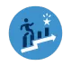 con of a person climbing steps on a graph towards a star, symbolizing a step-by-step guide to defining an ideal career or entrepreneurial path