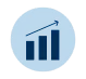 Icon of a bar graph with an upward arrow, symbolizing business growth and progress