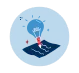 Icon of a hand writing on a document, symbolizing content creation or strategic planning