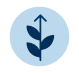 Icon of a plant sprout with an upward arrow, symbolizing growth and development