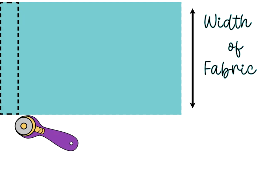 Diagram showing two widths of fabric joined to make a quilt backing