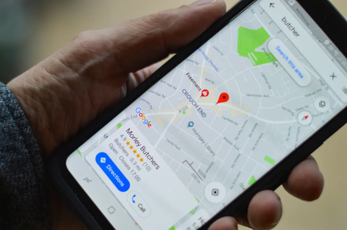 Google Business/Maps auf Smartphone