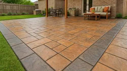 Saginaw Stamped Concrete Patio