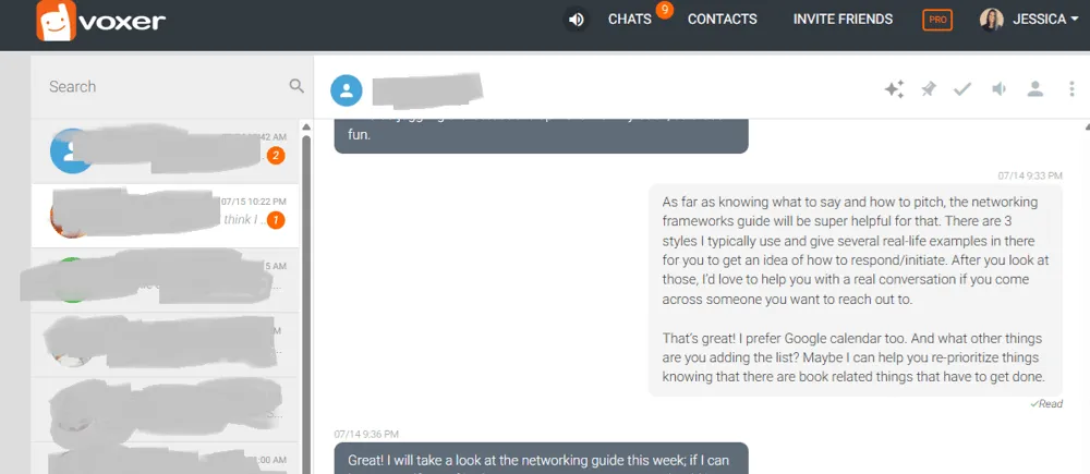 A Sneak Peak into Your 1:1 Coaching Support:  - An screenshot of a voxer message from a client