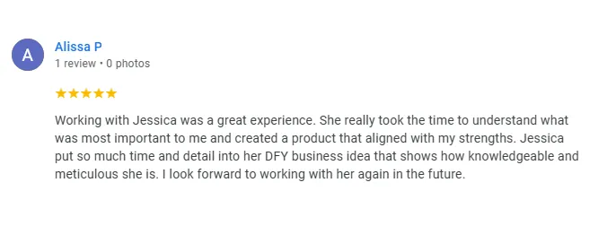 Done-For-You Business Idea For Moms™ - Client Review