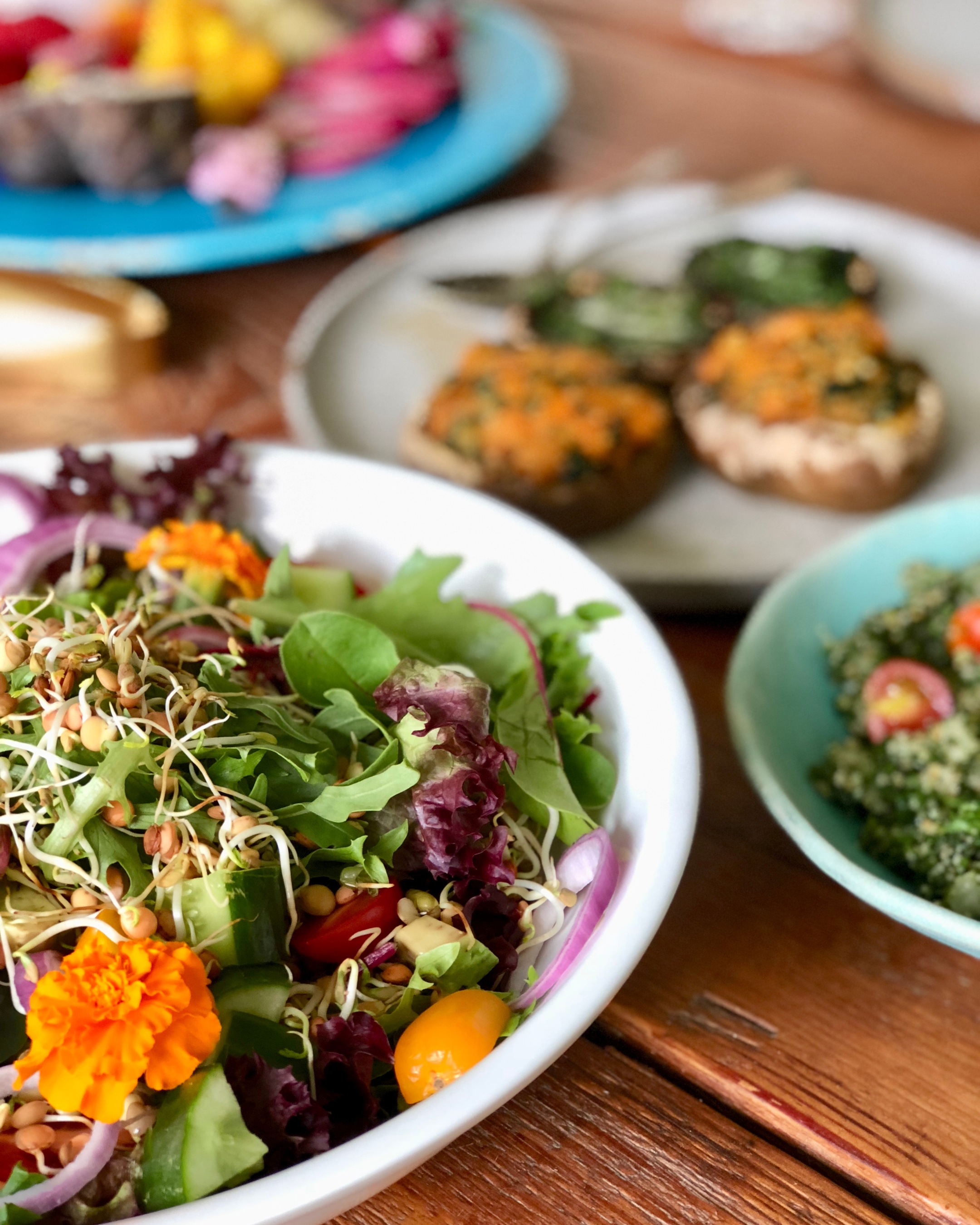 Delicious plant based sharing lunch