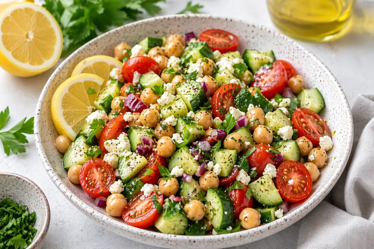 Mediterranean chickpea bowl for gut health and wellness