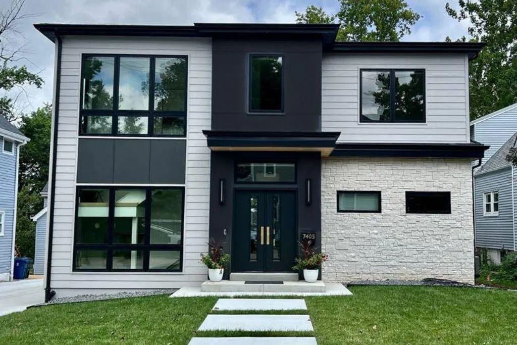 Modern home with stucco and siding work by AMG Construction & Landscaping in Kearns, Utah