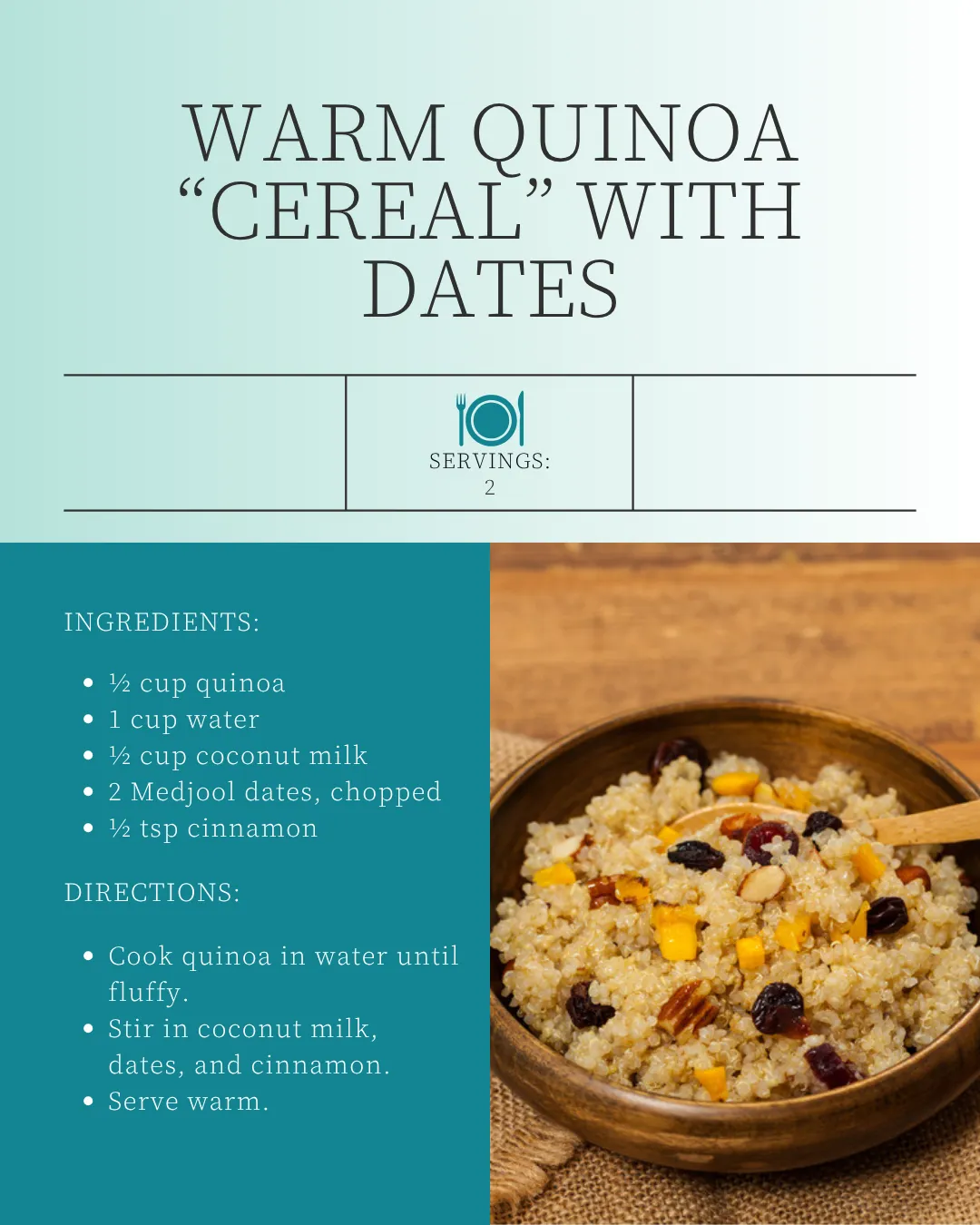 Start Your Day with Warm Quinoa Cereal