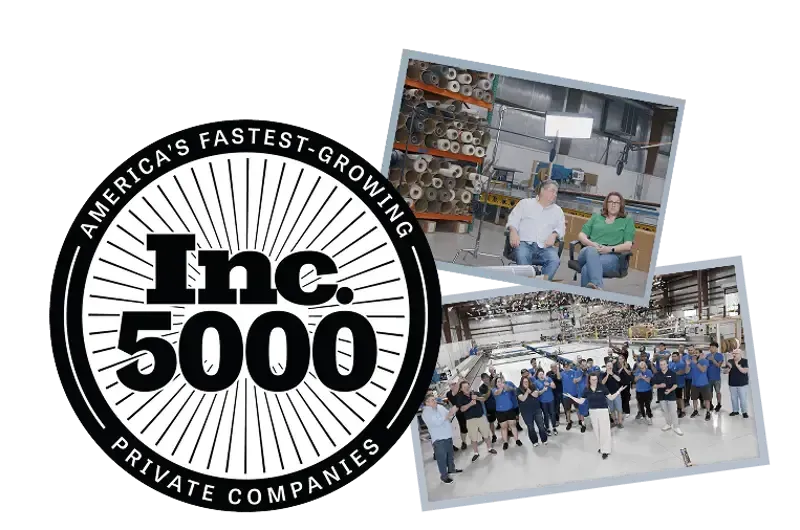 Inc. 5000 fastest growing company badge for Fenetex OneTrack motorized screen manufacturer
