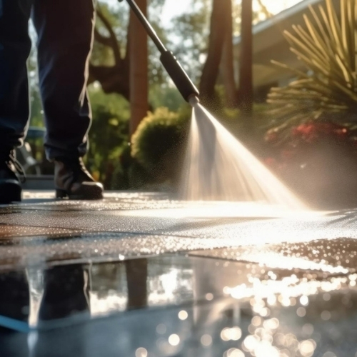 High-pressure driveway cleaning by Super Hero Wash in Miramar, FL 