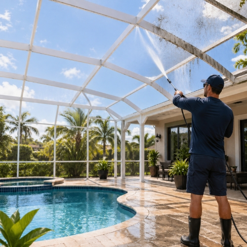 Pool and screen enclosure cleaning in Weston, FL 