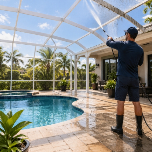 Pool & Screen Enclosure Power Wash