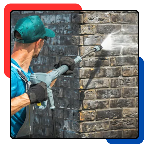 Outside wall cleaning service on a house in Miramar, FL