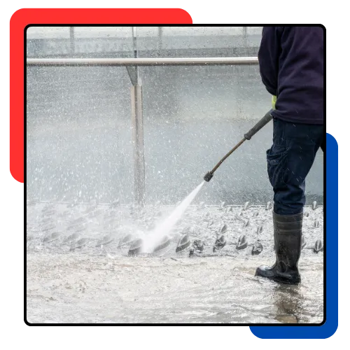 Pressure Washer in Davie, FL cleaning the exterior of a small business