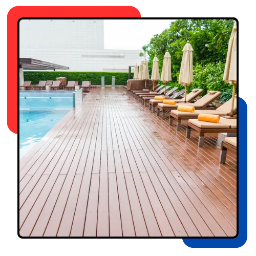 Clean pool deck after pressure washing service in Weston, FL