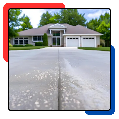 Clean driveway in front of a home after pressure washing in Weston, FL
